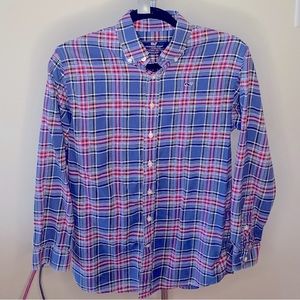 Plaid button up Vineyard Vines cotton Whale Shirt like new